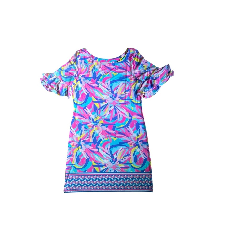 Pappagallo Tropical Floral Dress Womens M Colorful Summer Beach Shift
